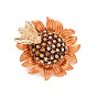 Sunflower and Bee Crystal Rhinestone Badge, Alloy Lapel Pin for Backpack Clothes