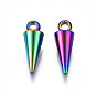 304 Stainless Steel Pendants, Spike/Cone Charm