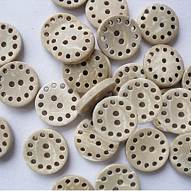 Sculpté boutons avec 2 trou dans la forme ronde pour les enfants, bouton de noix de coco, 13mm