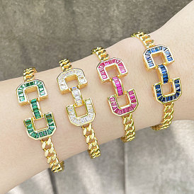 Colorful Geometric Zircon Bracelet with Luxurious and High-end Style