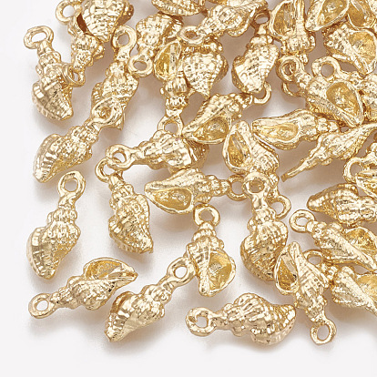 Encantos de bronce, real 18 k chapado en oro, concha de caracol