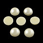 Mate media ronda abs imitación de plástico cabuchones de perlas, 14x7 mm, sobre 1000 unidades / bolsa