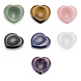 Natural Gemstone Massager, Worry Stone for Anxiety Therapy, Heart