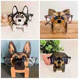Soportes de exhibición de anteojos de madera en forma de perro, estante de almacenamiento de gafas de sol individuales