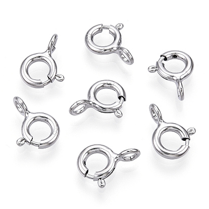 925 Sterling Silver Spring Ring Clasps, with 925 Stamp