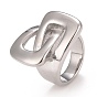 304 Stainless Steel Interlocking Rectangle Chunky Ring for Women