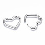 201 Stainless Steel Heart Hoop Earrings, Hinged Earrings for Women