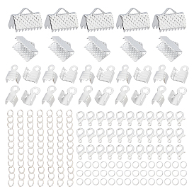 Chgcraft kits de fabrication de bijoux à bricoler soi-même, y compris la chaîne d'extrémité en fer et les extrémités du cordon et les extrémités de sertissage pliantes et les extrémités de sertissage de ruban et les anneaux de saut, fermoirs pince de homard en alliage 