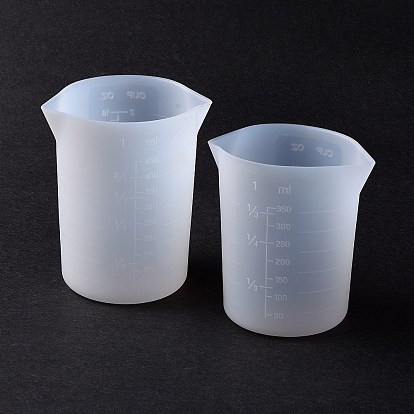 Силиконовые мерные чашки, со шкалой и двойным носиком, инструменты для смешивания смолы