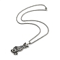 304 Stainless Steel Enamel Sphynx Cat Pendant Necklaces, Box Chains Necklaces for Women Men