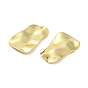 Rack Plating Eco-Friendly Brass Pendants, Cadmium Free & Lead Free, Textured Trapezoid Charm
