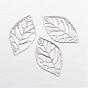 Iron Filigree Pendants, Leaf, 23x13x1mm, Hole: 0.5mm