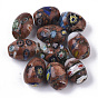 Handmade Gold Sand Lampwork Beads Strands, with Millefiori Glass, Oval