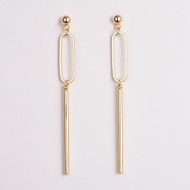 Brass Bar Dangle Stud Earrings, with 304 Stainless Steel Pins