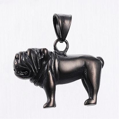 304 pendentifs chiot en acier inoxydable, charmes de chien sharpei