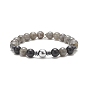 Natural Black Stone & Picasso Jasper & Labradorite & Synthetic Turquois & Non-Magnetic Synthetic Hematite Beaded Stretch Bracelets Sets for Women