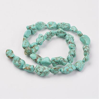 Natural Green Turquoise Beads Strands, Nuggets