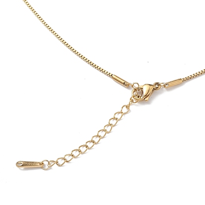 Collar con colgante de religión de circonita cúbica transparente, oro 304 joyas de acero inoxidable para mujer.