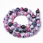 Dyed Natural Fire Crackle Agate Beads Strands, Round