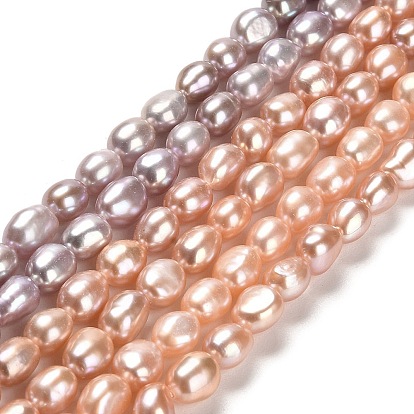 Natural Cultured Freshwater Pearl Beads Strands, Two Sides Polished, Grade 6A