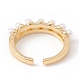 Открытое кольцо-манжета из прозрачного кубического циркония с акриловой жемчужиной, украшения из латуни для женщин, без свинца и без кадмия