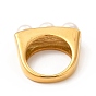 Revestimiento iónico (ip) 304 anillos para los dedos de acero inoxidable, anillo clásico de cuentas de plástico para mujer