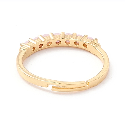 Кубический цирконий регулируемое кольцо, кольцо на палец из латуни с покрытием из настоящего золота 18k для женщин
