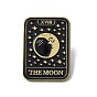The Moon Tarot Card Enamel Pin, Red Copper Brass Brooch for Backpack Clothes