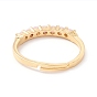Anillo ajustable de circonita cúbica, anillo de dedo de latón chapado en oro real 18k para mujer