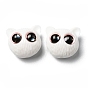 Opaque Resin Cat Shaped Beads with Glass Eye, Jewelry Decoration