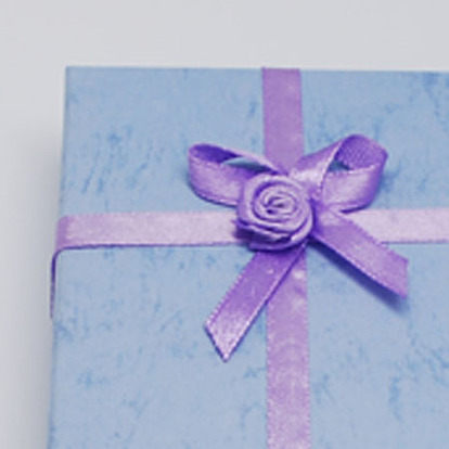 Cajas de cartón de joyería con flor (entrega al azar de color) y esponja en el interior, Rectángulo, 160x120x30 mm, tamaño interno: 155x115 mm