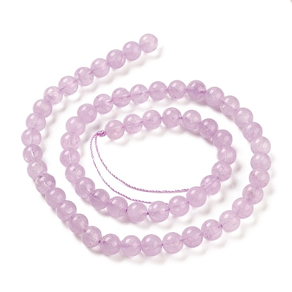 Natural Amethyst Beads Strands, Dyed & Heated, Round