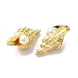 Alloy Pendants, Light Gold, with ABS Imitation Pearl, Spiral Shell