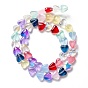 Transparent Glass Beads Strand, Heart