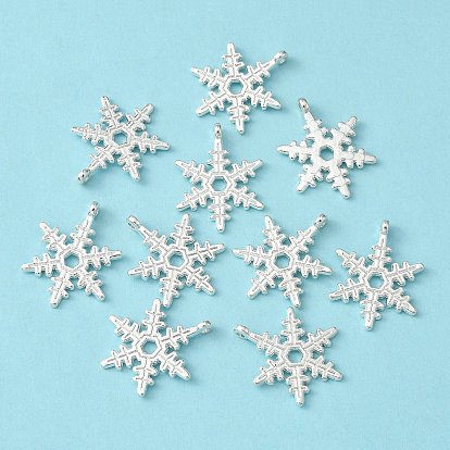 Pendentifs en alliage de style tibétain flocon de neige de Noël, sans plomb et sans cadmium, 23x17.5mm, Trou: 1.5mm