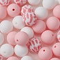 Round Food Grade Eco-Friendly Silicone Focal Beads, Chewing Beads For Teethers, DIY Nursing Necklaces Making