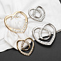 Alloy Buckles, with Crystal Rhinestone, for Strap Belt, Heart