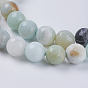 Natural Flower Amazonite Beads, Faceted, Round