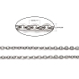 304 Stainless Steel Men's Necklace Chains, Soldered, Stainless Steel Color, Flat Oval