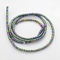 Electroplate Non-magnetic Synthetic Hematite Beads Strands, Heishi Beads, Flat Round/Disc, 2x1mm, Hole: 1mm, about 372pcs/strand, 15.7 inch