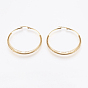 304 Stainless Steel Hoop Earrings, Hypoallergenic Earrings, with Spring, Ring Shape
