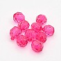 Facettes perles acryliques transparents ronde, 8mm, trou: 1.5 mm, environ 1800 pcs / 500 g