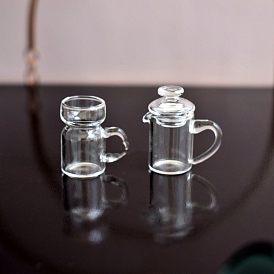 Mini Glass Tea Cup Tableware Display Decorations, Dollhouses Supplies