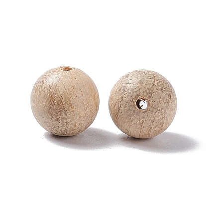 Round Wood Beads, Lead Free, Undyed