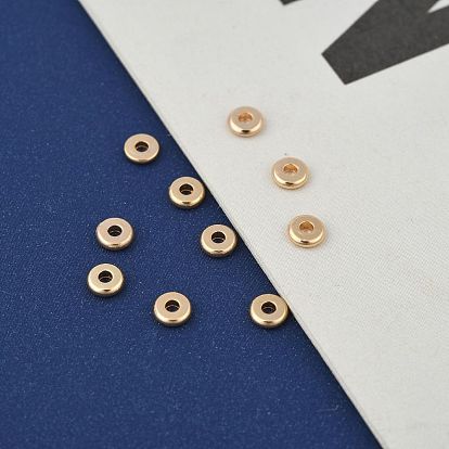 Laiton perles d'entretoise, disque, réel 18 k plaqué or