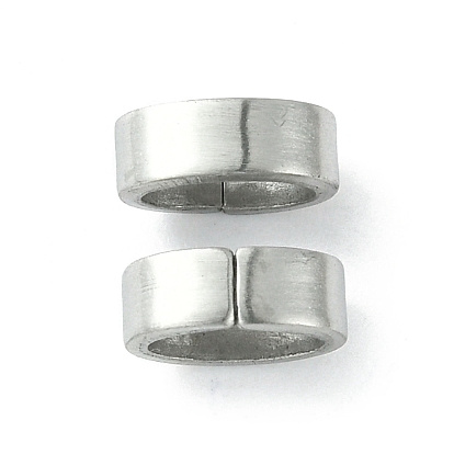 Drawing 304 Stainless Steel Slide Charms/Slider Beads, For Leather Cord Bracelets Making, Oval