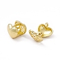 Rack Plating Brass Heart Hoop Earrings for Women