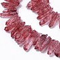Natural Crackle Quartz Crystal Dyed Beads Strands, Chip