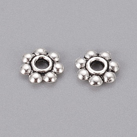 Alliage daisy perles d'espacement de style tibétain, sans cadmium et sans nickel et sans plomb, fleur