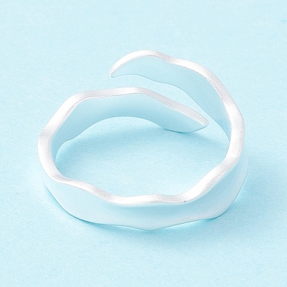 925 матовое кольцо-манжета из стерлингового серебра, волнистое регулируемое открытое кольцо, обещание кольцо для женщин